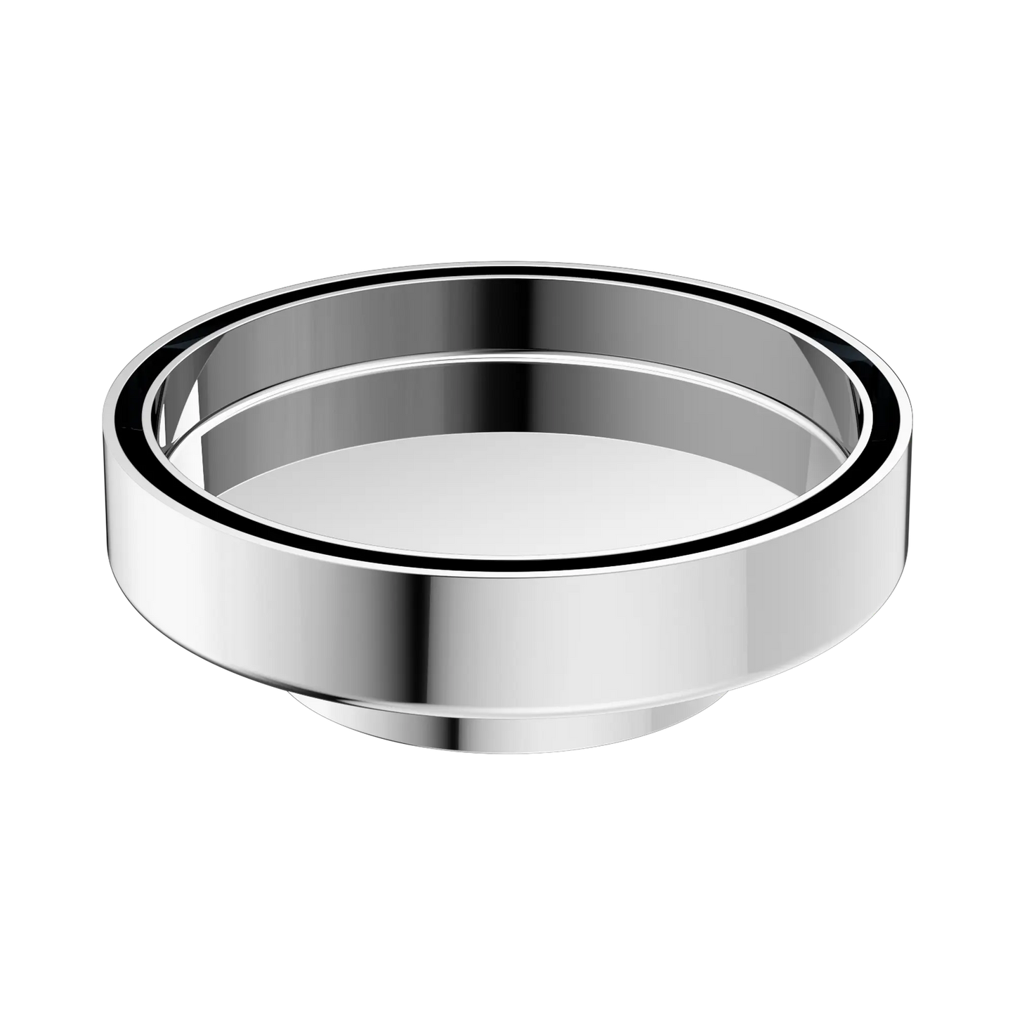 130mm Round Tile Insert Floor Waste 80mm Outlet Chrome