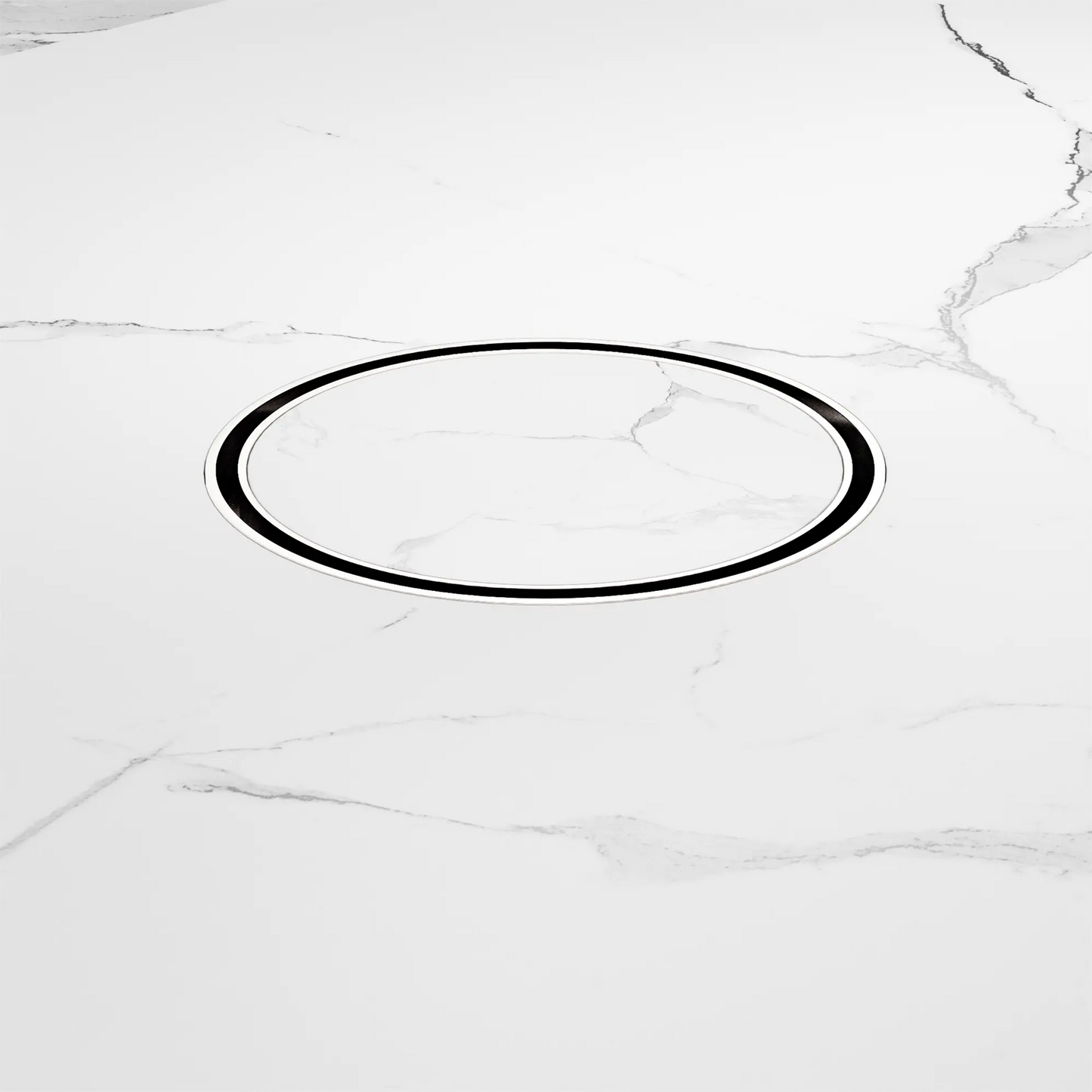 130mm Round Tile Insert Floor Waste 80mm Outlet Chrome