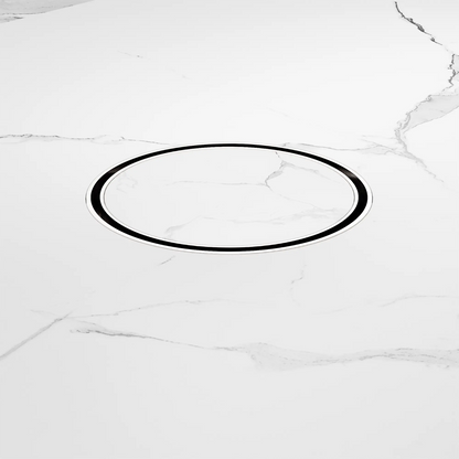 130mm Round Tile Insert Floor Waste 80mm Outlet Chrome