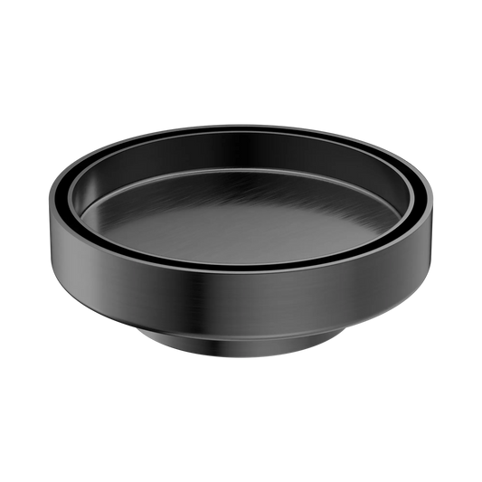 130mm Round Tile Insert Floor Waste 80mm Outlet Gun Metal