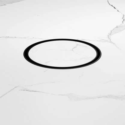 130mm Round Tile Insert Floor Waste 80mm Outlet Matte Black