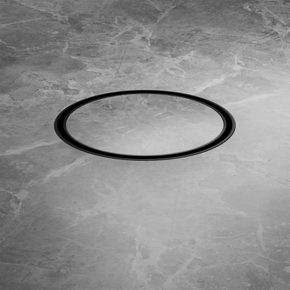 130mm Round Tile Insert Floor Waste 80mm Outlet Matte Black