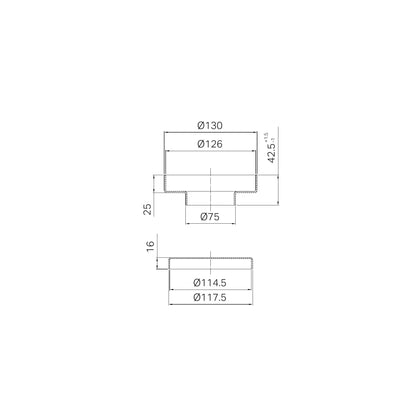 130mm Round Tile Insert Floor Waste 80mm Outlet Matte Black
