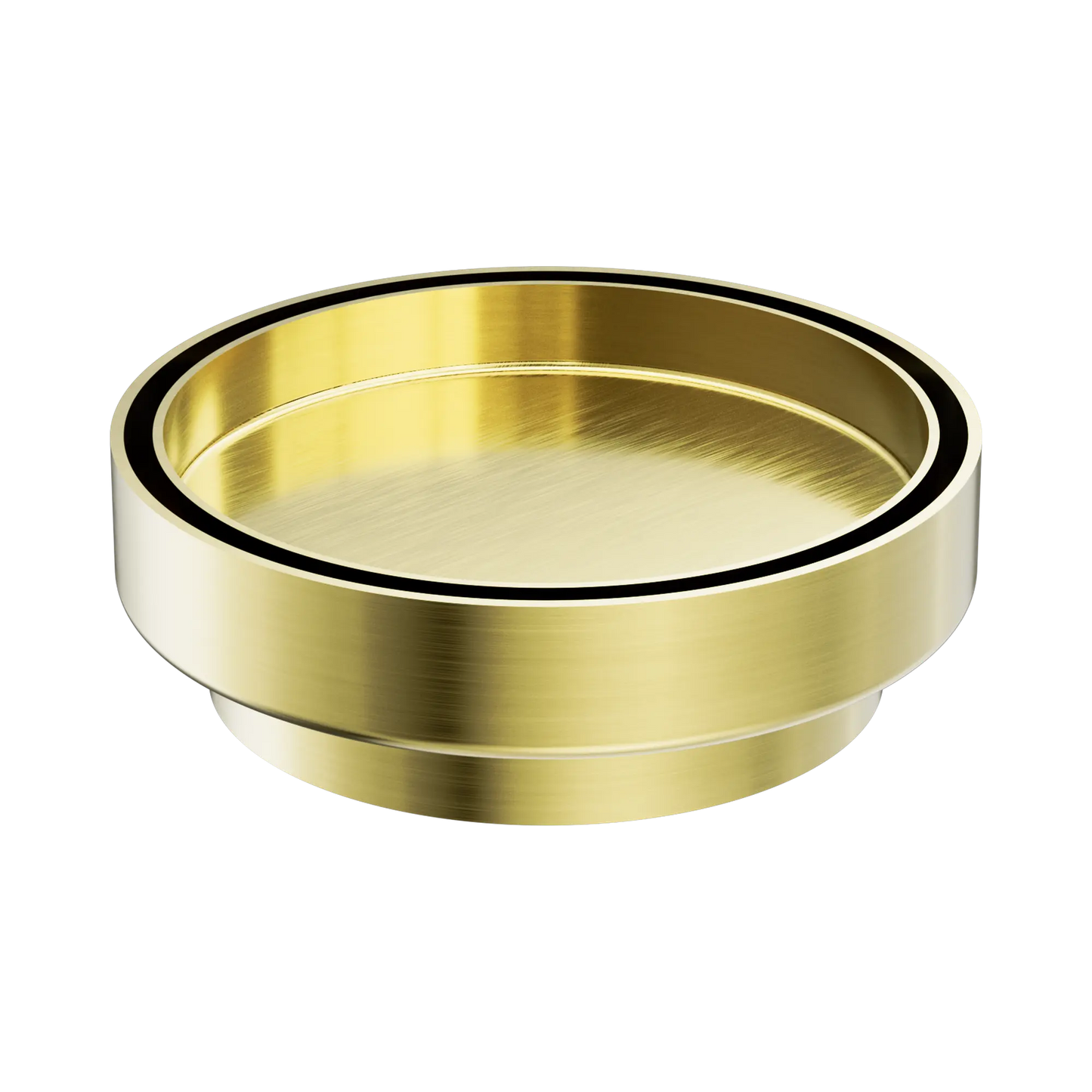 130mm Round Tile Insert Floor Waste 100mm Outlet Brushed Gold
