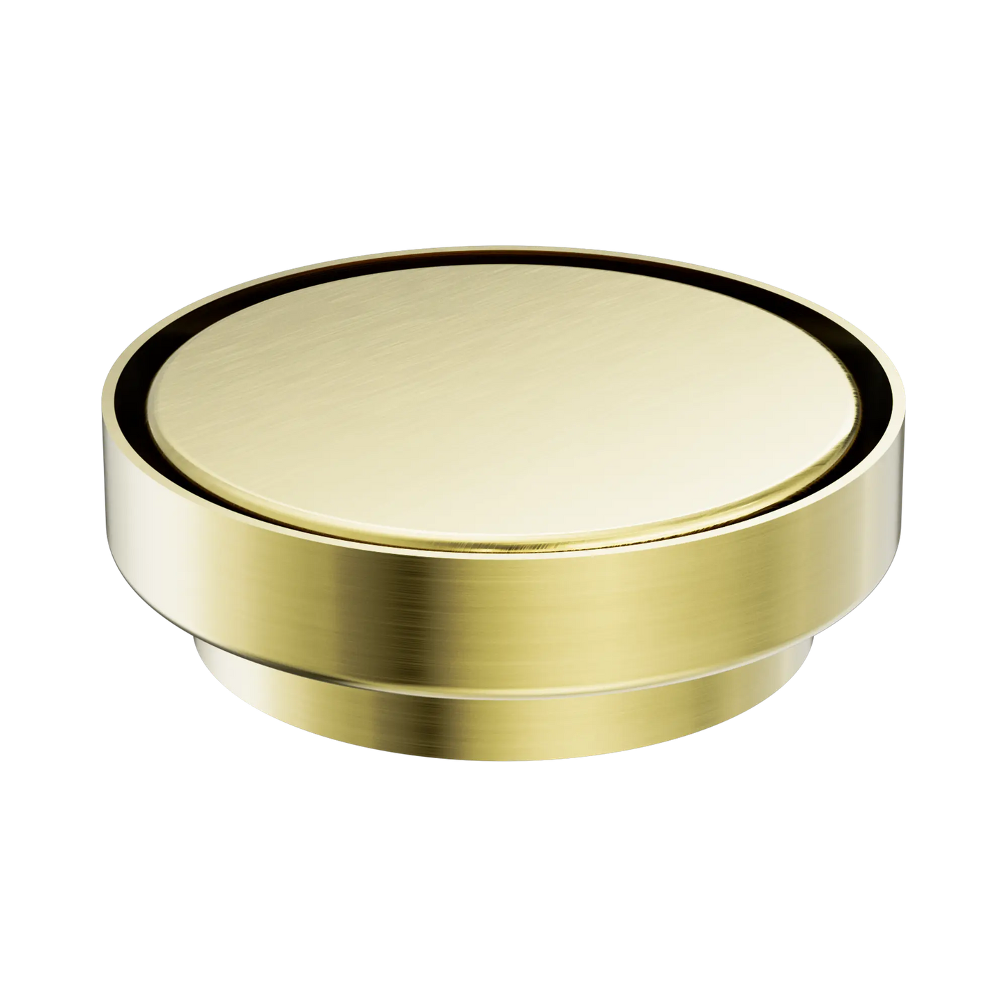 130mm Round Tile Insert Floor Waste 100mm Outlet Brushed Gold