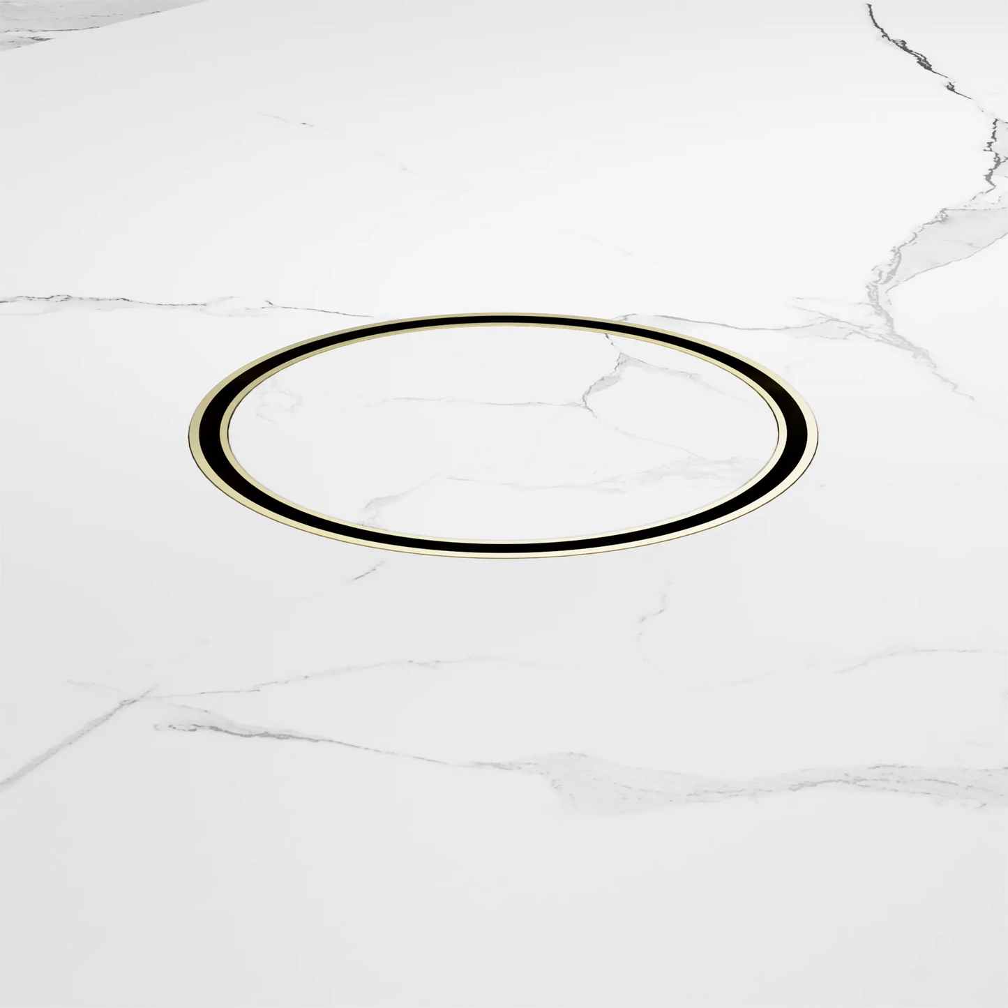 130mm Round Tile Insert Floor Waste 100mm Outlet Brushed Gold