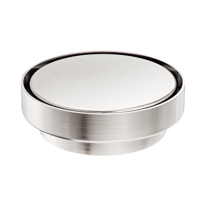 130mm Round Tile Insert Floor Waste 100mm Outlet Brushed Nickel
