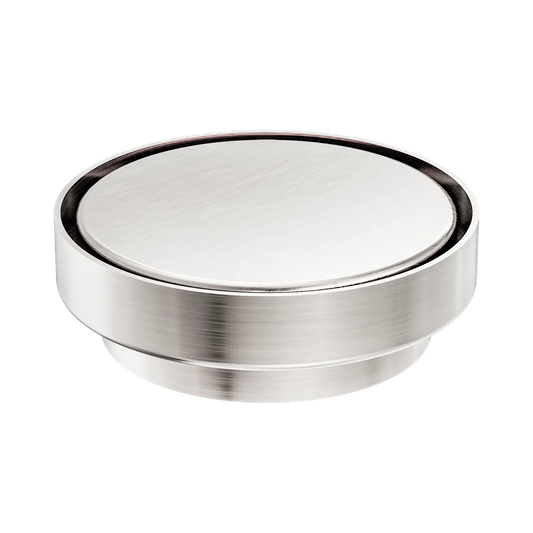 130mm Round Tile Insert Floor Waste 100mm Outlet Brushed Nickel