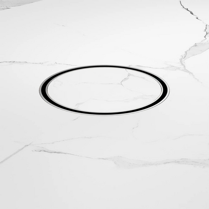 130mm Round Tile Insert Floor Waste 100mm Outlet Brushed Nickel
