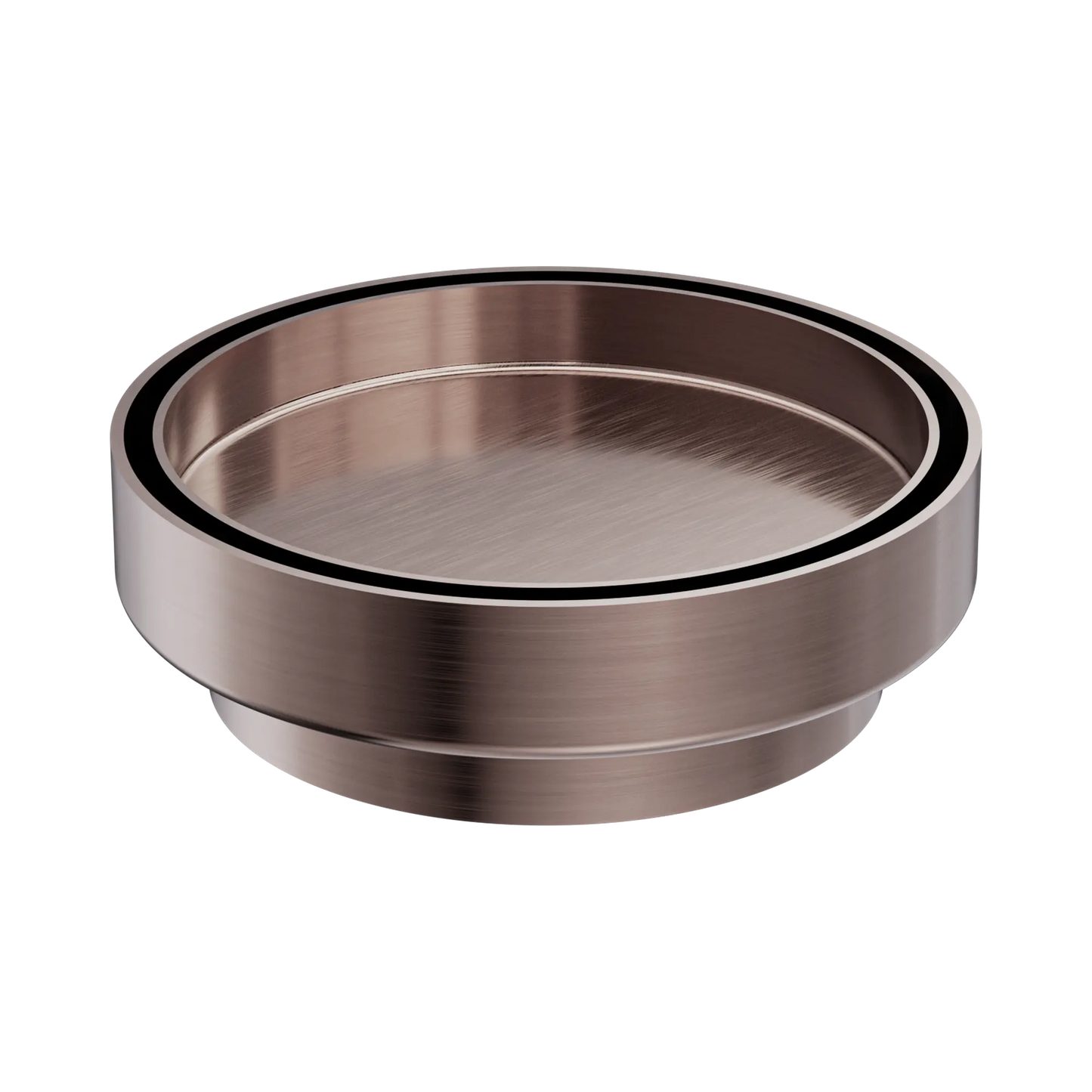 130mm Round Tile Insert Floor Waste 100mm Outlet Brushed Bronze
