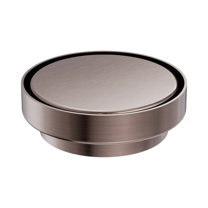130mm Round Tile Insert Floor Waste 100mm Outlet Brushed Bronze