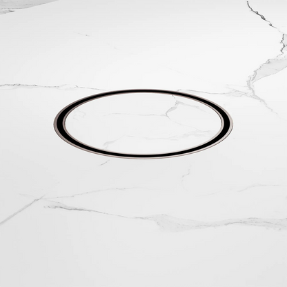 130mm Round Tile Insert Floor Waste 100mm Outlet Brushed Bronze