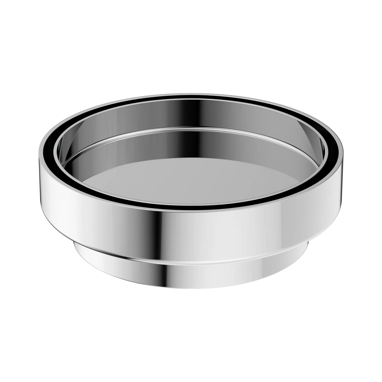 130mm Round Tile Insert Floor Waste 100mm Outlet Chrome