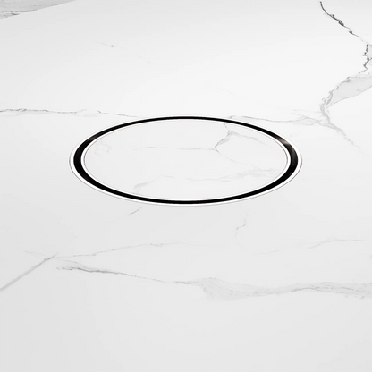 130mm Round Tile Insert Floor Waste 100mm Outlet Chrome