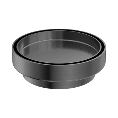130mm Round Tile Insert Floor Waste 100mm Outlet Gun Metal