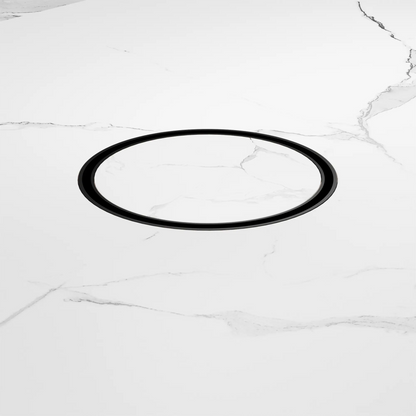 130mm Round Tile Insert Floor Waste 100mm Outlet Matte Black