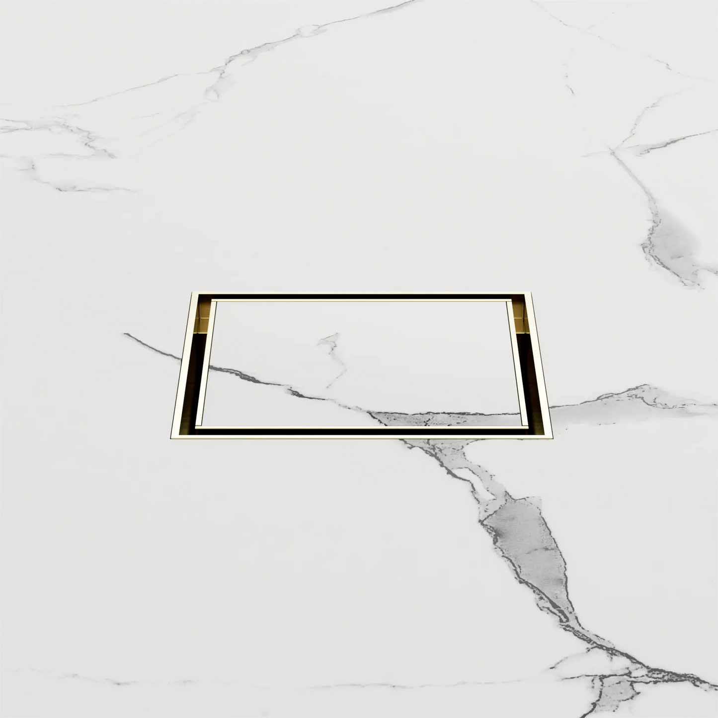 100mm Square Tile Insert Floor Waste 50mm Outlet Brushed Gold