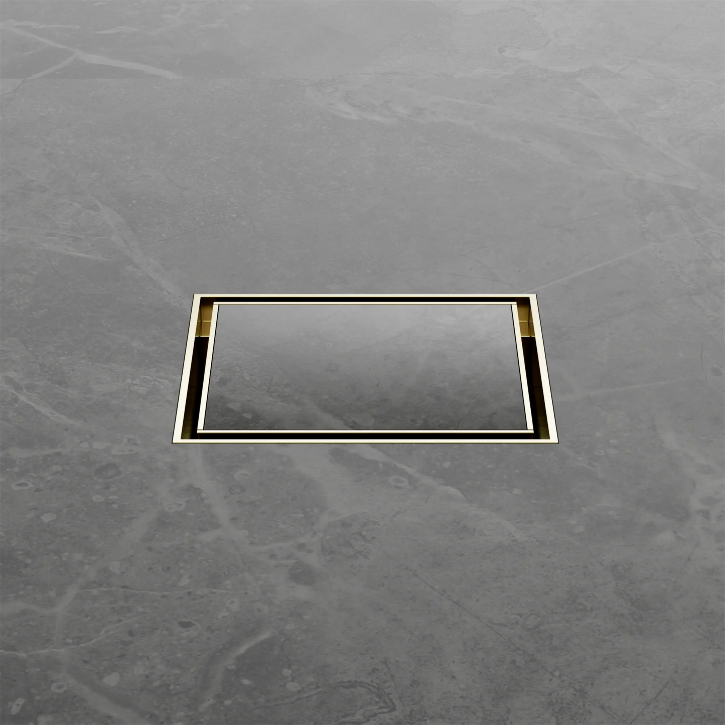 100mm Square Tile Insert Floor Waste 50mm Outlet Brushed Gold
