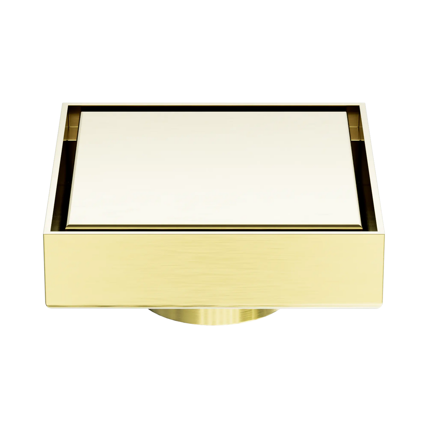 100mm Square Tile Insert Floor Waste 50mm Outlet Brushed Gold
