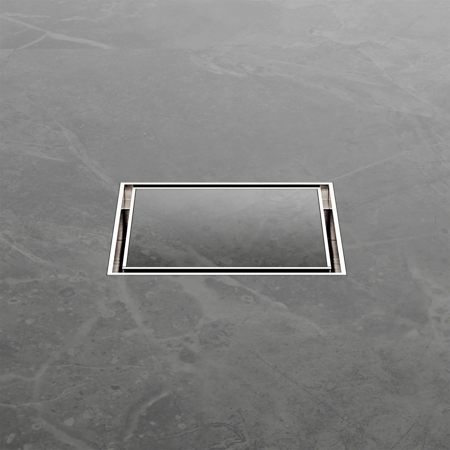 100mm Square Tile Insert Floor Waste 50mm Outlet Brushed Nickel