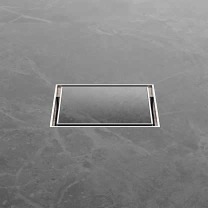 100mm Square Tile Insert Floor Waste 50mm Outlet Brushed Nickel