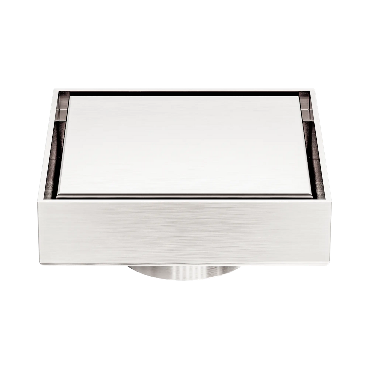 100mm Square Tile Insert Floor Waste 50mm Outlet Brushed Nickel