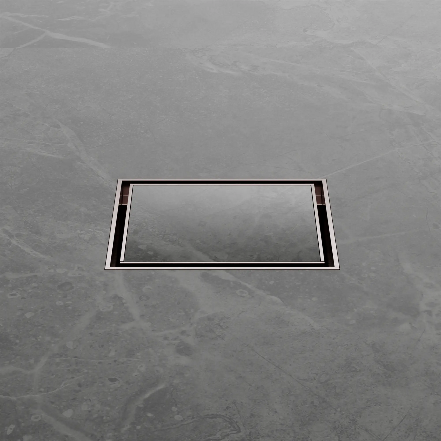 100mm Square Tile Insert Floor Waste 50mm Outlet Brushed Bronze