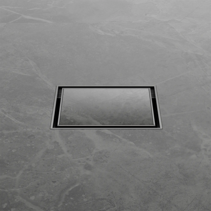 100mm Square Tile Insert Floor Waste 50mm Outlet Gun Metal