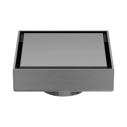 100mm Square Tile Insert Floor Waste 50mm Outlet Gun Metal