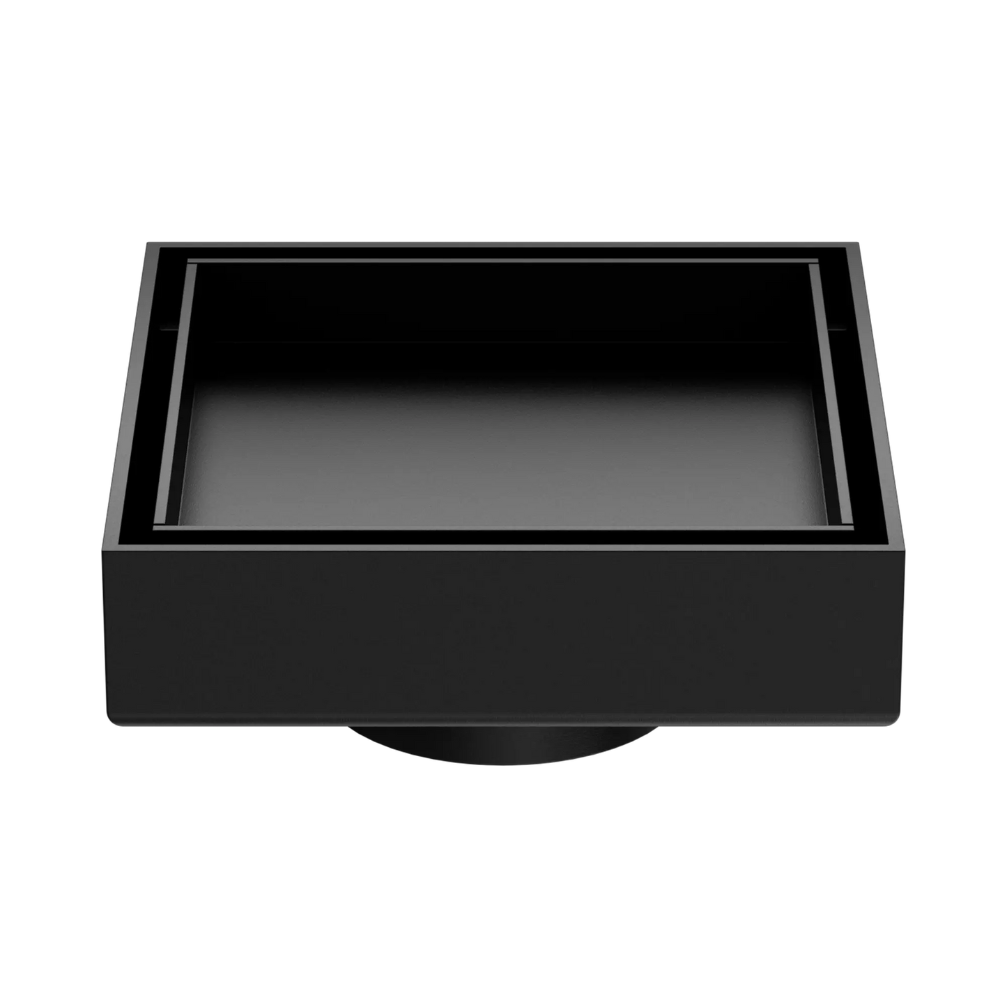 100mm Square Tile Insert Floor Waste 50mm Outlet Matte Black