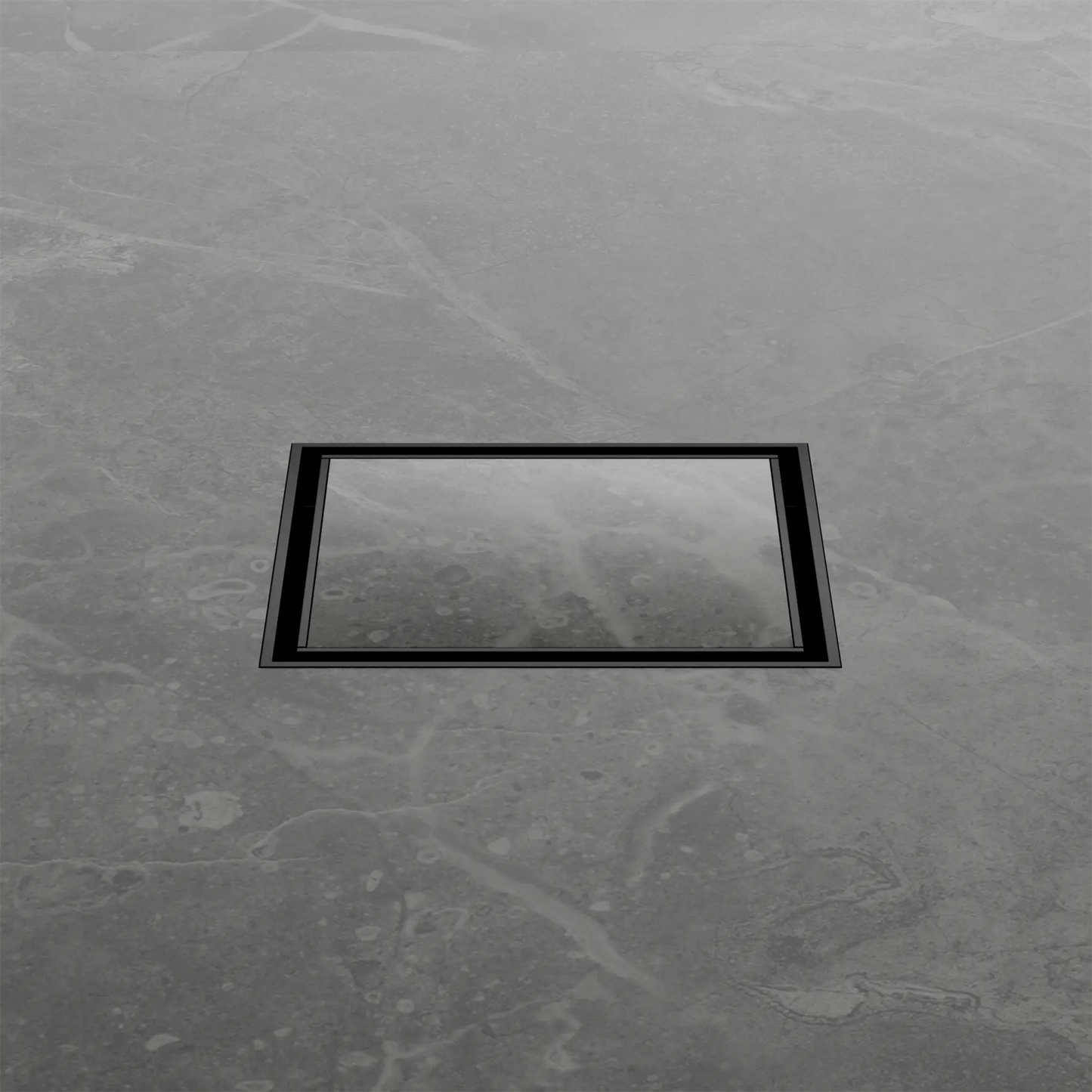 100mm Square Tile Insert Floor Waste 50mm Outlet Matte Black