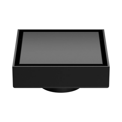 100mm Square Tile Insert Floor Waste 50mm Outlet Matte Black