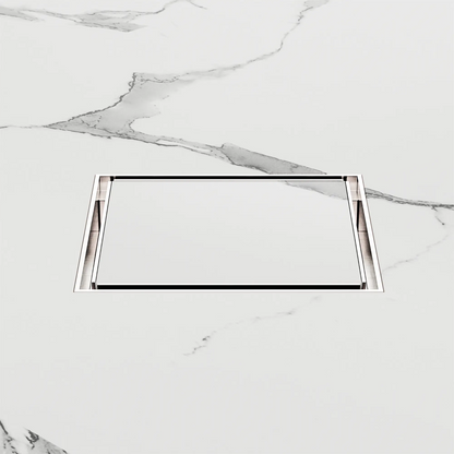 130mm Square Tile Insert Floor Waste 80mm Outlet Brushed Nickel