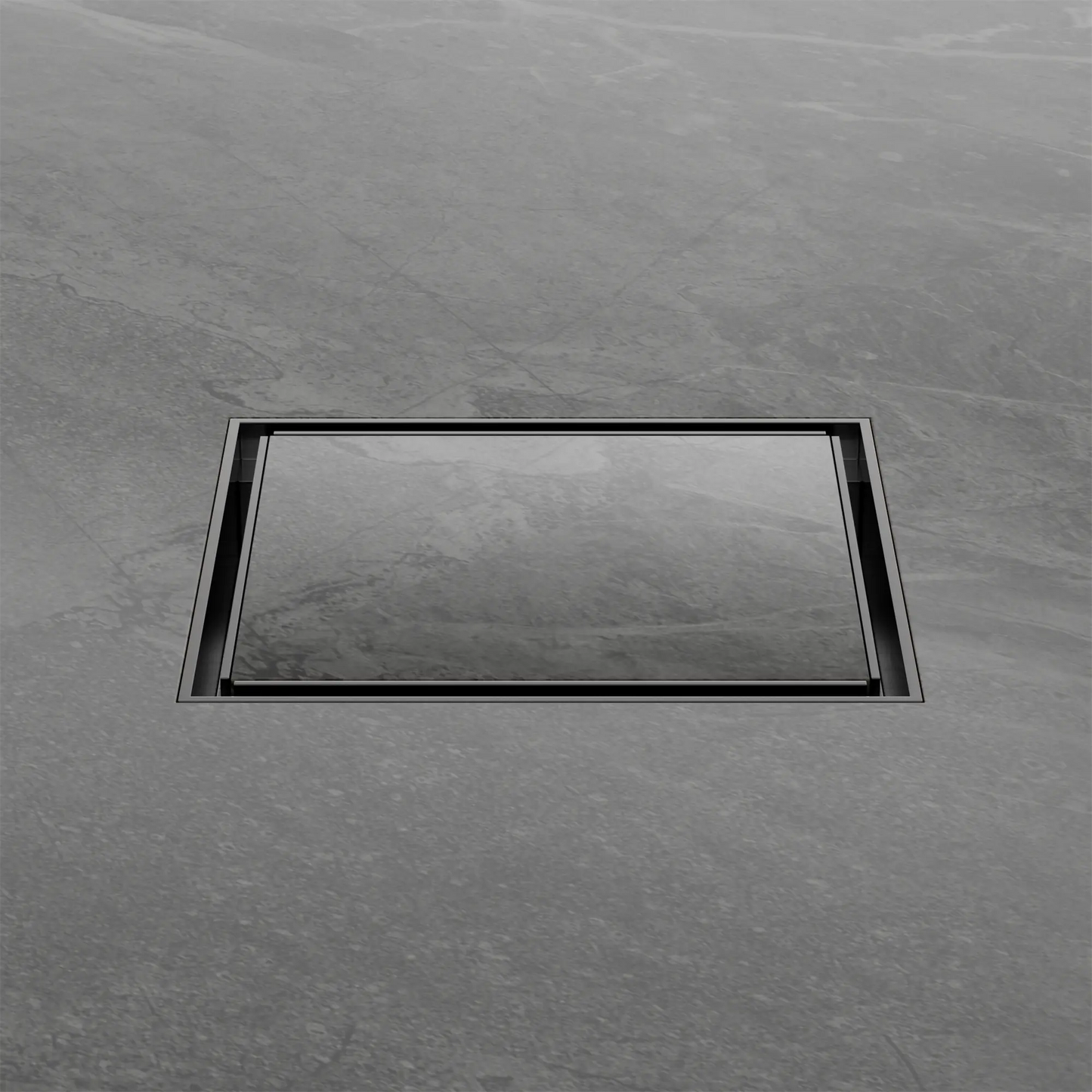 130mm Square Tile Insert Floor Waste 80mm Outlet Gun Metal