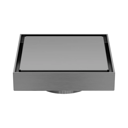130mm Square Tile Insert Floor Waste 80mm Outlet Gun Metal