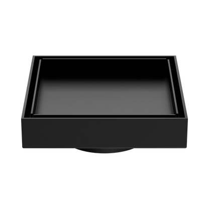 130mm Square Tile Insert Floor Waste 80mm Outlet Matte Black