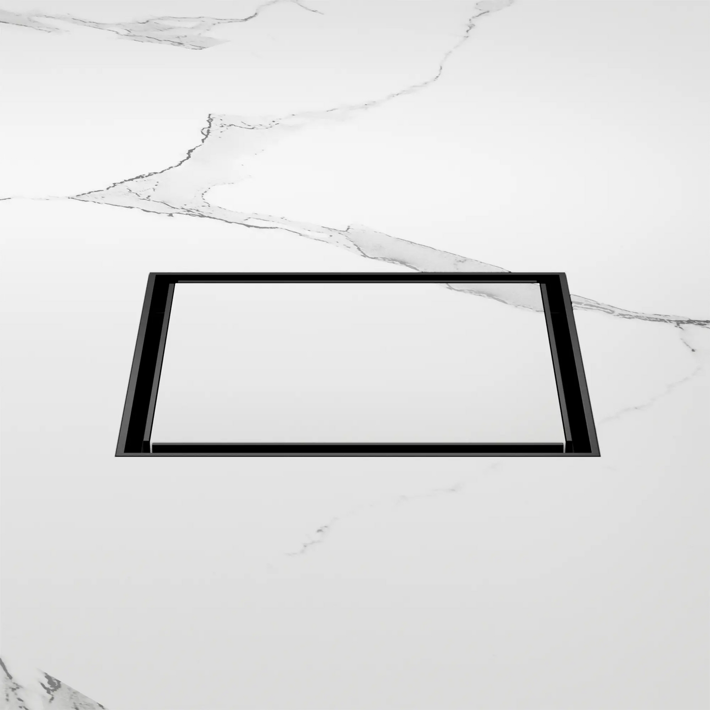 130mm Square Tile Insert Floor Waste 80mm Outlet Matte Black