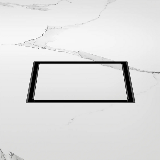 130mm Square Tile Insert Floor Waste 80mm Outlet Matte Black