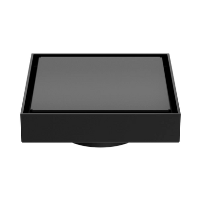 130mm Square Tile Insert Floor Waste 80mm Outlet Matte Black