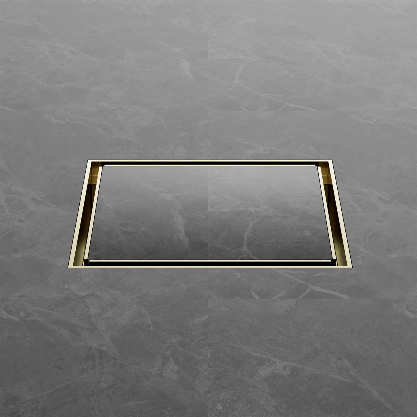 130mm Square Tile Insert Floor Waste 100mm Outlet Brushed Gold