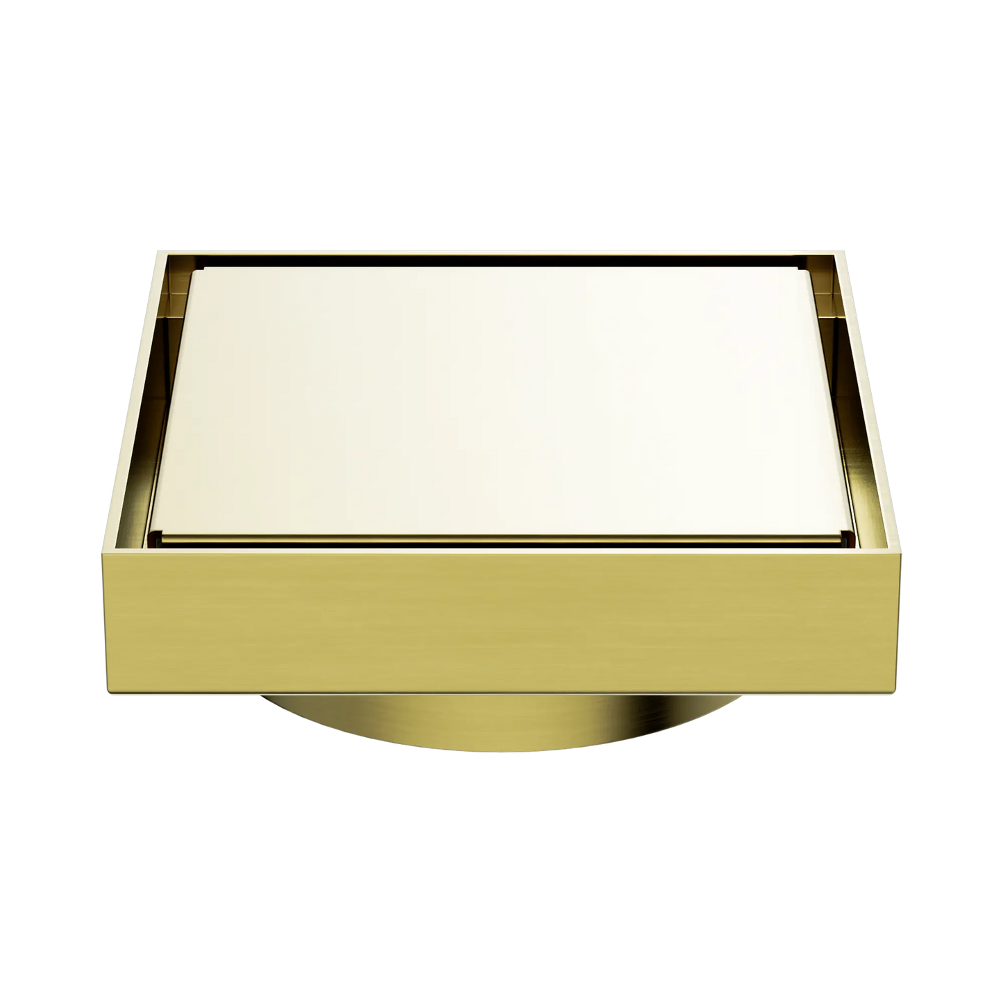 130mm Square Tile Insert Floor Waste 100mm Outlet Brushed Gold