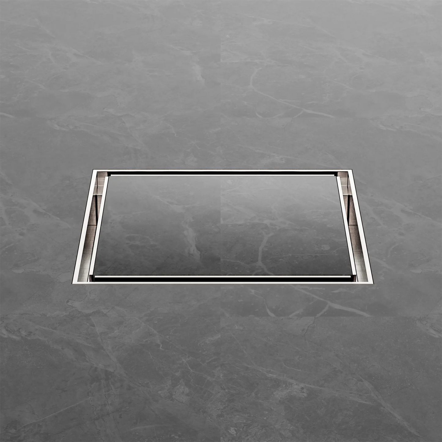 130mm Square Tile Insert Floor Waste 100mm Outlet Brushed Nickel