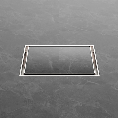 130mm Square Tile Insert Floor Waste 100mm Outlet Brushed Nickel