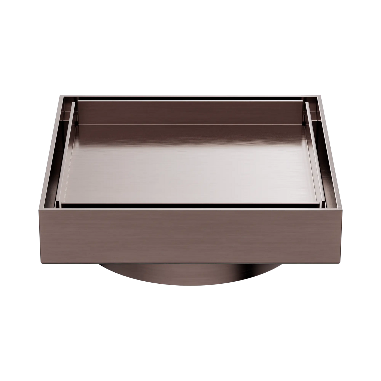 130mm Square Tile Insert Floor Waste 100mm Outlet Brushed Bronze