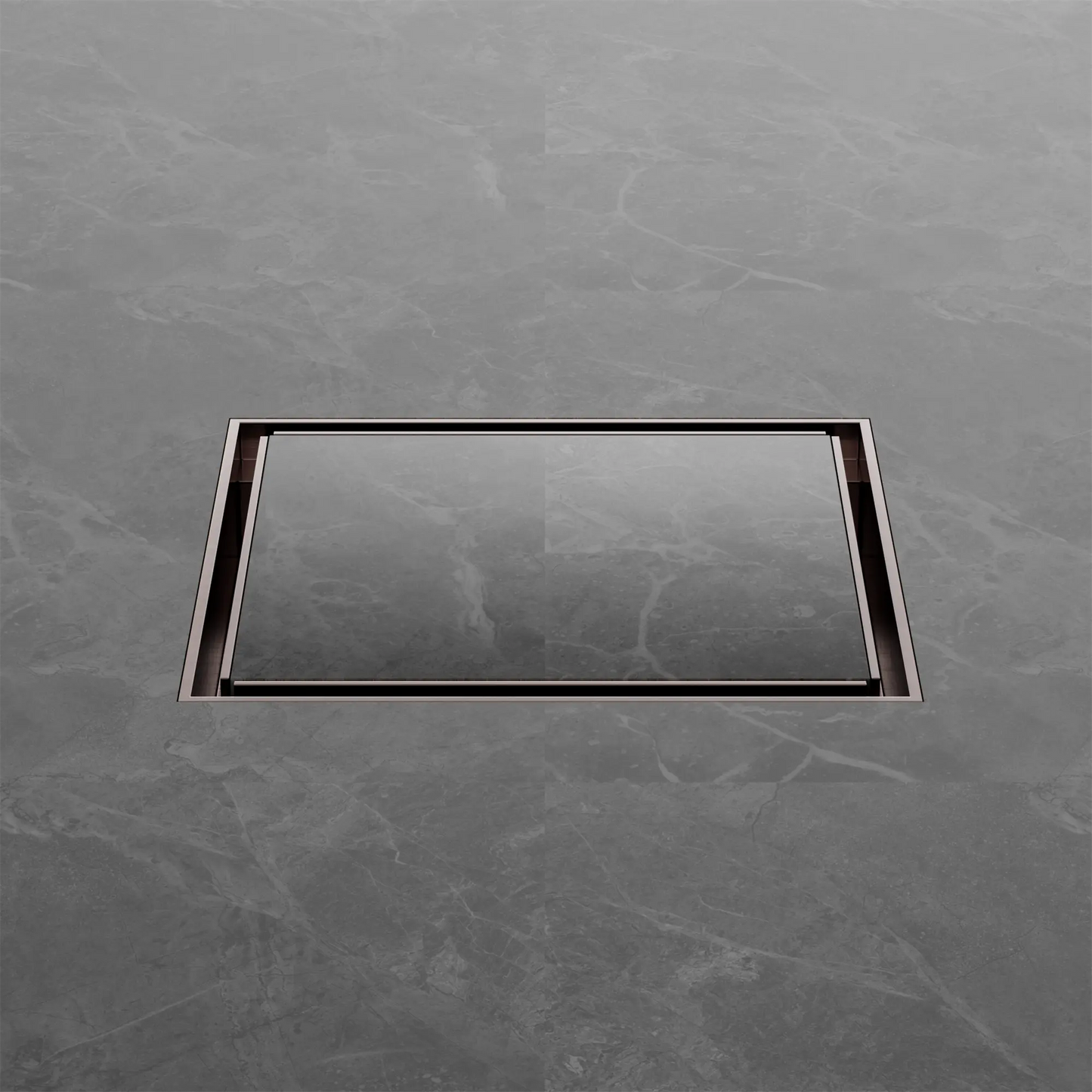 130mm Square Tile Insert Floor Waste 100mm Outlet Brushed Bronze