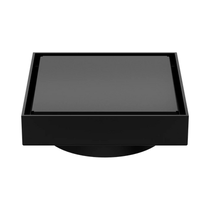 130mm Square Tile Insert Floor Waste 100mm Outlet Matte Black