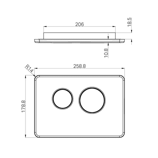 In Wall Toilet Push Plate Brushed Nickel