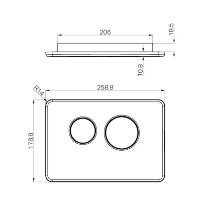 In Wall Toilet Push Plate Brushed Gold