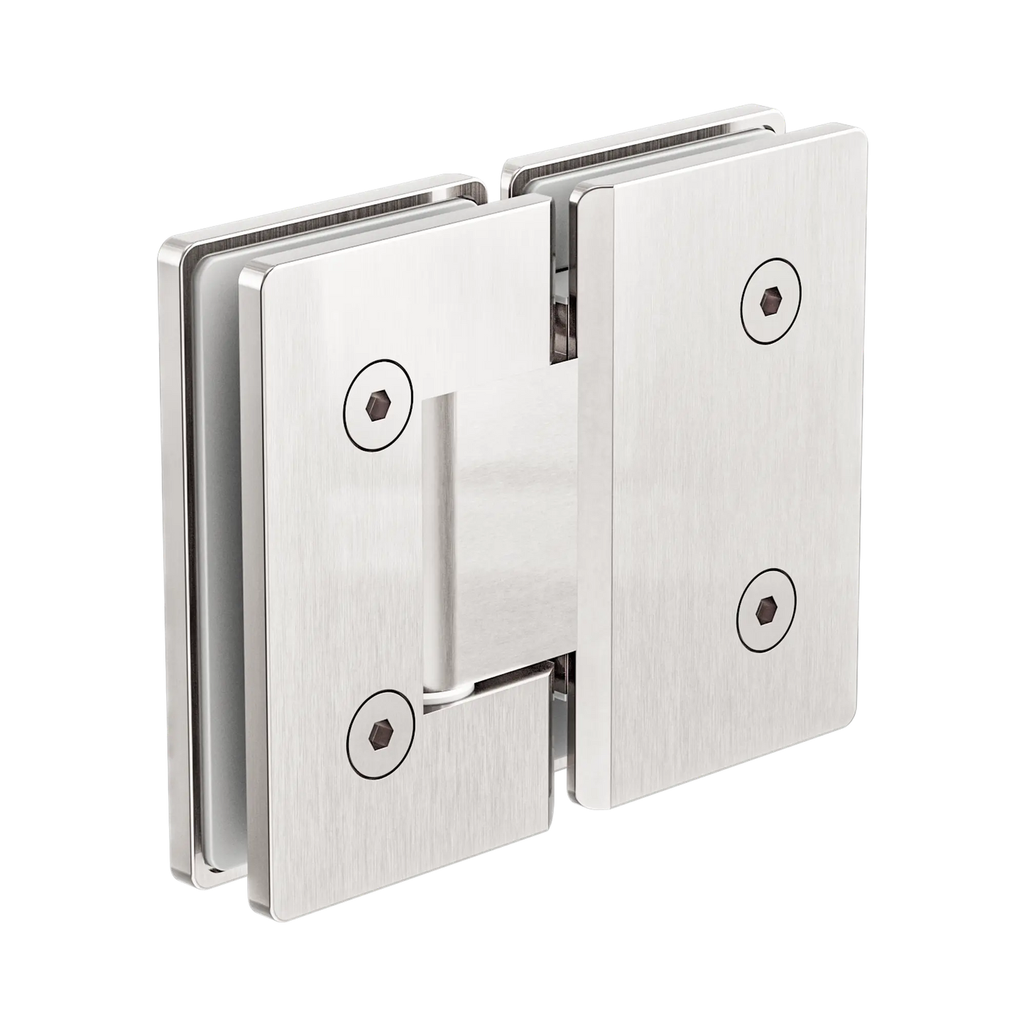 180 Degree Glass To Glass Shower Hinge 10mm Glass Brushed Nickel