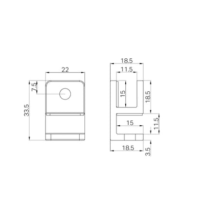 Over-Panel Glass To Glass Fitting 10mm Glass Brushed Nickel